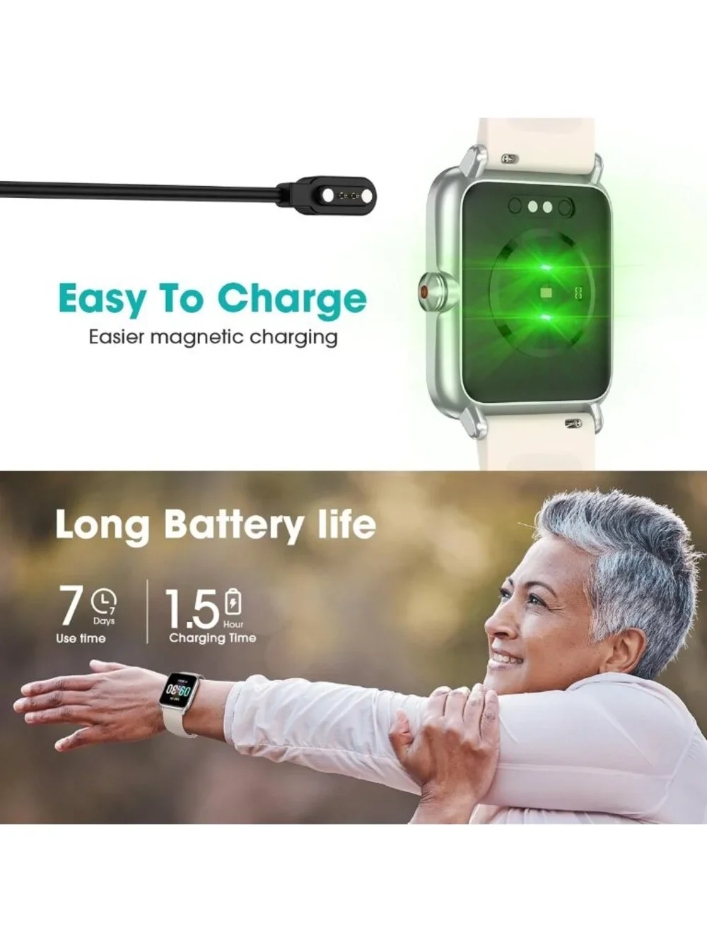 Senior-Friendly Pedometer Watch - No App or Phone Needed, Easy Fitness Tracker